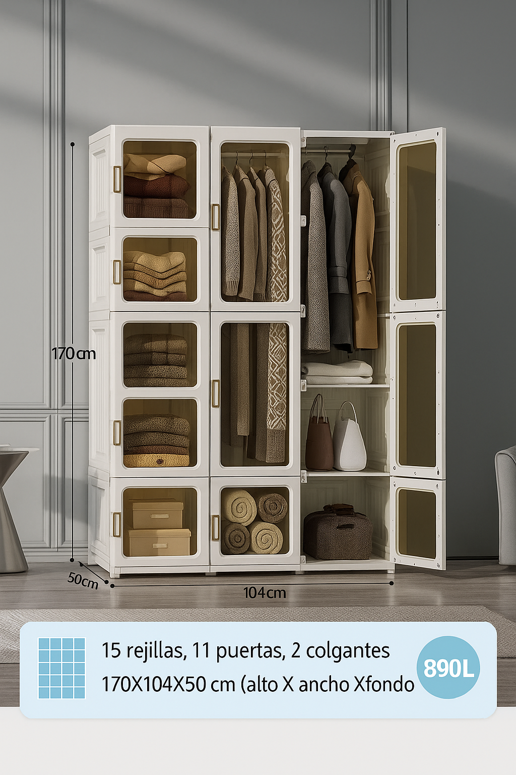 Organizador plegable: compra 1 y llévate 2 + 20 perchas gratis