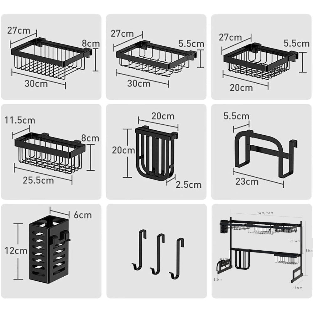 Escurridor modular sobre fregadero