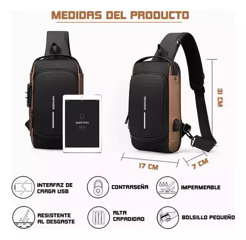 Mochila Antirrobo Oxford Brown
